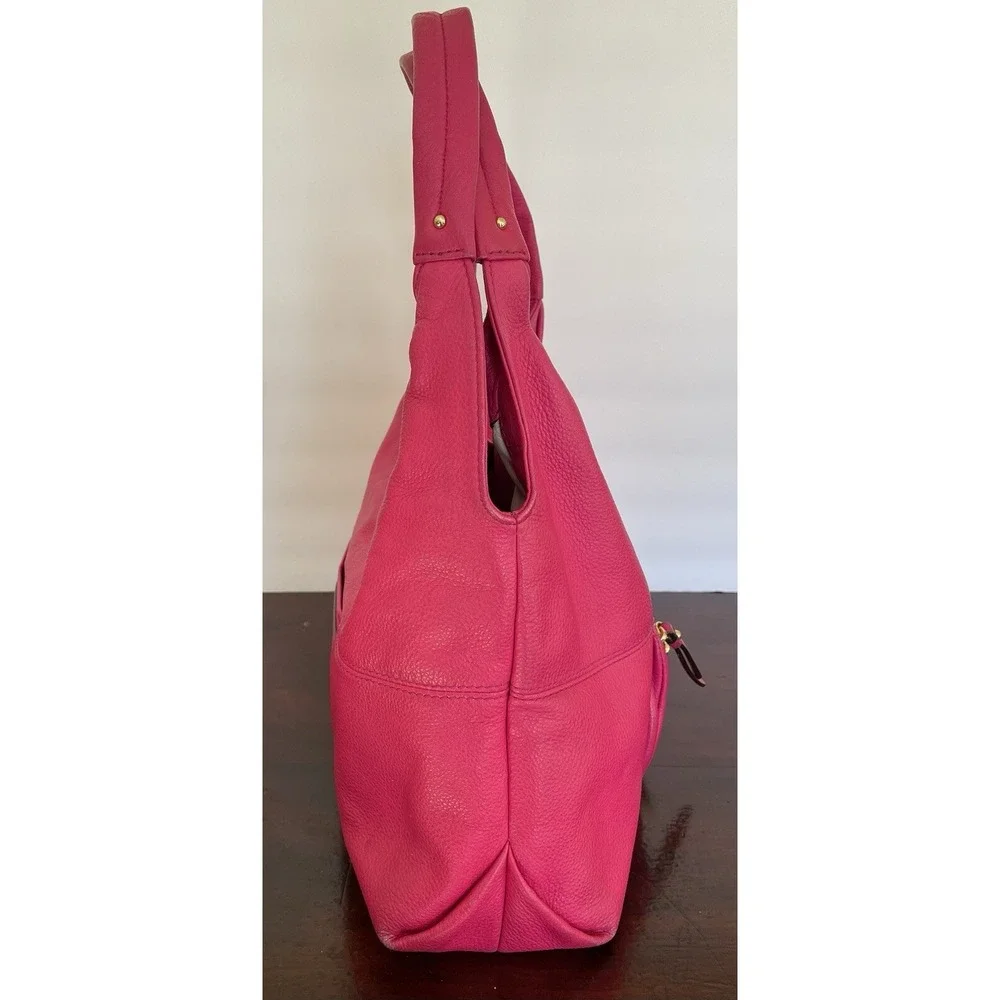 Michael Kors Austin Hot Pink Pebbled Leather Large Shoulder Bag Hobo MSRP$348